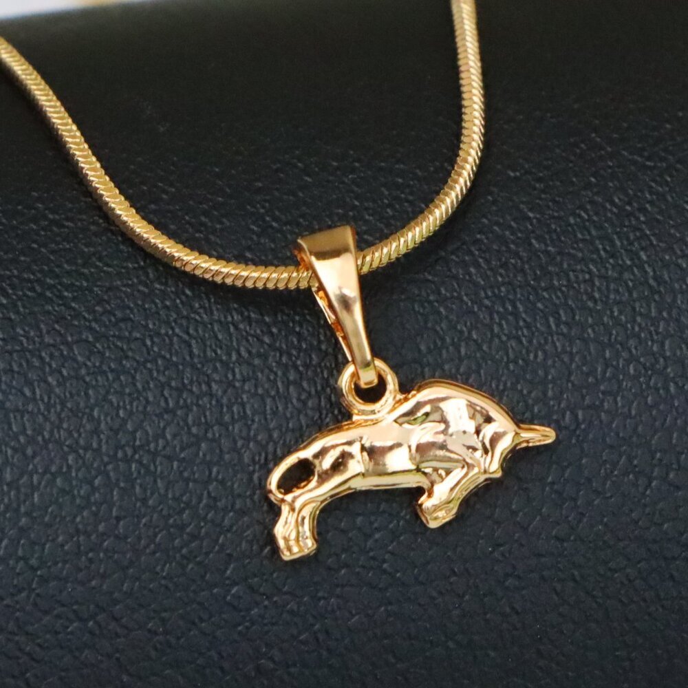 "Rose Gold Bull Pendant in Gold Plated Brass, XPPT1463